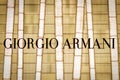 Signage logo of Giorgio Armani on Store facade Royalty Free Stock Photo