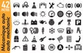 42 signage pictograms on automobile mechanics Royalty Free Stock Photo