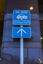 Signage for plug-in EV charging stations Royalty Free Stock Photo