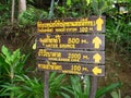 Signage at the Sai Yok Noi National Park in Thailand Royalty Free Stock Photo