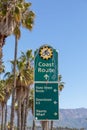 signage in Santa Barbara for bicycle tourists showing direction of coast route