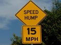 Signage for Speed Hump 15 MPH