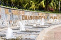 Entrance to the Emancipation Park in Kingston Jamaica