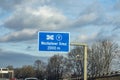 Signage Westhofener Kreuz - english westhofen junction - at the highway in Germany