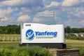 Signage of Yanfeng global automotive interiors company, One of the top 100 automotive suppliers in the world