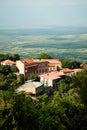 Signagi and Alazani valley, aerial shot, sunny summer day