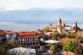 Signagi town with cathedral over Alazan valley