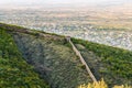 Signagi town fortification wall over Alazan valley