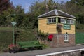 Signal Box at Medstead & Fourmarks Station . Mid Hants  Watercress Line  Heritage Railway ,Hampshire Royalty Free Stock Photo