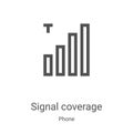 signal coverage icon vector from phone collection. Thin line signal coverage outline icon vector illustration. Linear symbol for Royalty Free Stock Photo