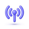 Signal 3d on white background. Internet network. Radio antenna icon. Vector illustration design Royalty Free Stock Photo