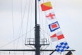 Signal flags and ship mast Royalty Free Stock Photo