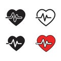 Signal of Heart pulse in monitor. Heart beat. Heart rate icon