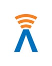 A signal logo , a wireless logo logo