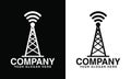 signal network tower Logo vector design, for your company and business black and whiter color