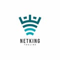 Signal Network Wifi King Crown Logo Vector Template