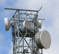 Signal repeaters televisions and mobile phone signal Royalty Free Stock Photo