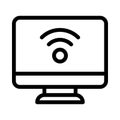 Signal screen vector thin line icon