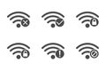 Signal strength wifi icon set collection. Wireless connection network symbol vector Royalty Free Stock Photo