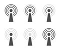 Signal strength wifi icon set collection. Wireless connection network symbol vector Royalty Free Stock Photo