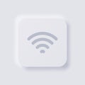 Signal symbol icon, White Neumorphism soft UI Design for Web design. Royalty Free Stock Photo