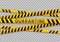 Signal tape border for quarantine coronavirus design on transparent background