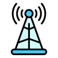 Signal tower icon vector flat Royalty Free Stock Photo