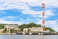 Signal tower on the pier of the Japan Maritime Self-Defense Force Self Defense Fleet in the Yokosuka Naval Port.