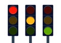 Signal traffic light on road, change signal stoplight. Direction, control, regulation transport and pedestrian. Vector