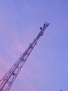 signal transmitting tower with a clear sky