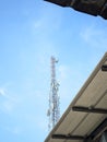 Signal transmitting tower with a clear view of the sky