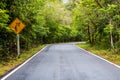 Signal turn right on country road, Traffic Signs Royalty Free Stock Photo