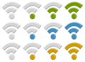 Signal wireless connection, wifi, wireless internet signs, sym
