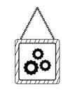 signaling hanging with gears isolated icon