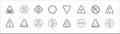signaling line icons. linear set. quality vector line set such as direction, turn right, go straight or right, danger, no turn