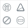 Signaling line icons. linear set. quality vector line set such as forbidden, no stopping, slope