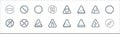 signaling line icons. linear set. quality vector line set such as keep left, bump, narrow road, no turn left, right reverse bend,