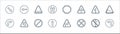 signaling line icons. linear set. quality vector line set such as turn left, no stopping, ahead only, turn right, t junction, bump