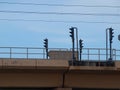 Signals On Light Rail Line Royalty Free Stock Photo