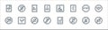 signals and prohibitions line icons. linear set. quality vector line set such as silence, no phone, no parking, no cit card, stop Royalty Free Stock Photo