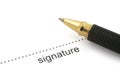 Signature and ballpoint pen Royalty Free Stock Photo