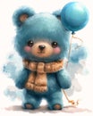 Signature Blue: A Bright and Playful Teddy Bear Design with a To