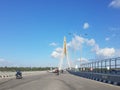 Signature Bridge is a cantilever spar cable-stayed bridge which spans the Yamuna river at Wazirabad section, connecting Wazirabad