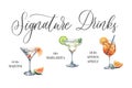 Signature Drinks cocktails wedding banner sign