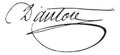 Signature of Georges Jacques Danton 1759-1794, vintage engraving Royalty Free Stock Photo