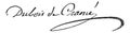 Signature of Guillaume Dubois 1656-1723, vintage engraving