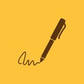 The signature icon. Pen and undersign, underwrite, ratify symbol. Flat Royalty Free Stock Photo