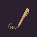 The signature icon. Pen and undersign, underwrite, ratify symbol. Flat Royalty Free Stock Photo