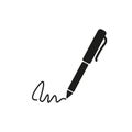 The signature icon. Pen and undersign, underwrite, ratify symbol. Flat Royalty Free Stock Photo