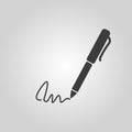 The signature icon. Pen and undersign, underwrite, ratify symbol. Flat Royalty Free Stock Photo